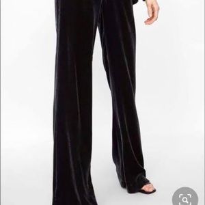 Zara velvet wide leg pants